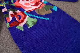 2013秋冬新款韩版电脑绣花针织连衣裙 玫瑰绽放的优雅长裙